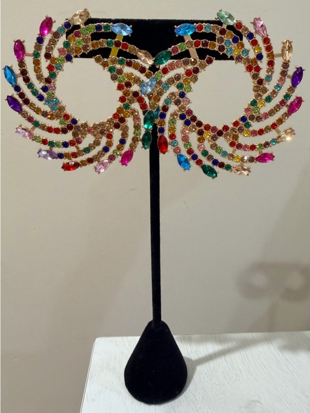 Multicolor Crystal Statement Earrings
